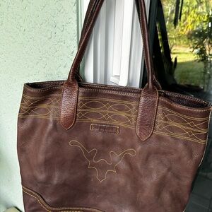 Brown Leather Tote Bag by Frye and Co